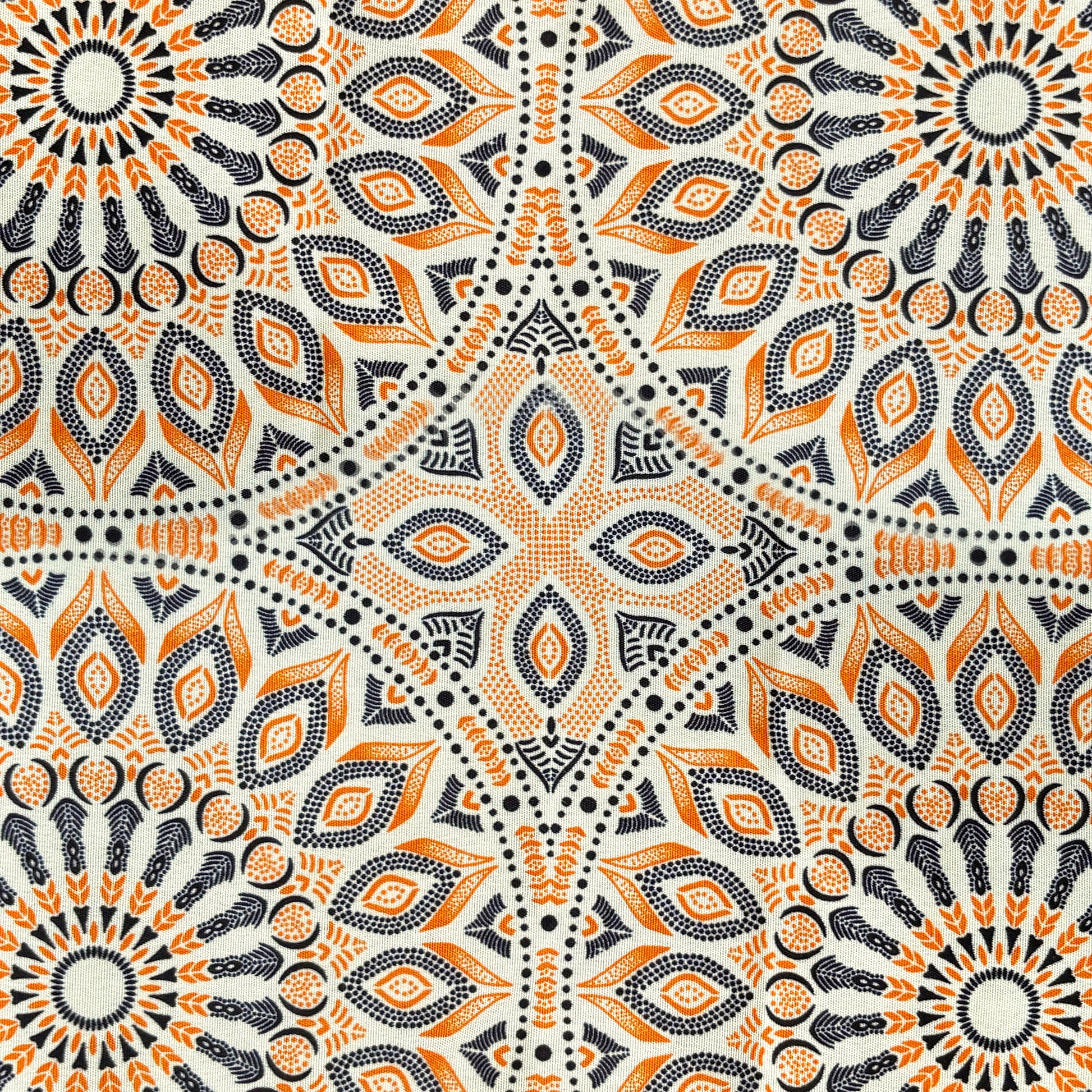 Orange & Brown fabric close up